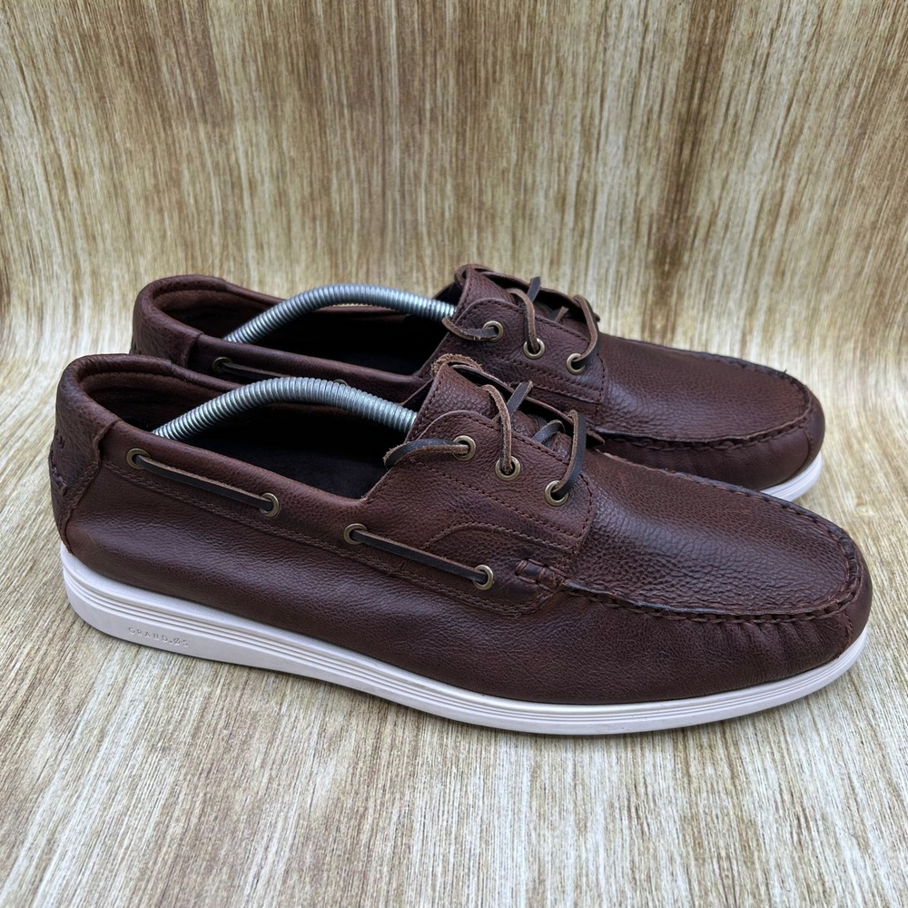 Cole Haan Harpswell Boat Shoes Men's Size 12 Brown Leather Loafers C28865